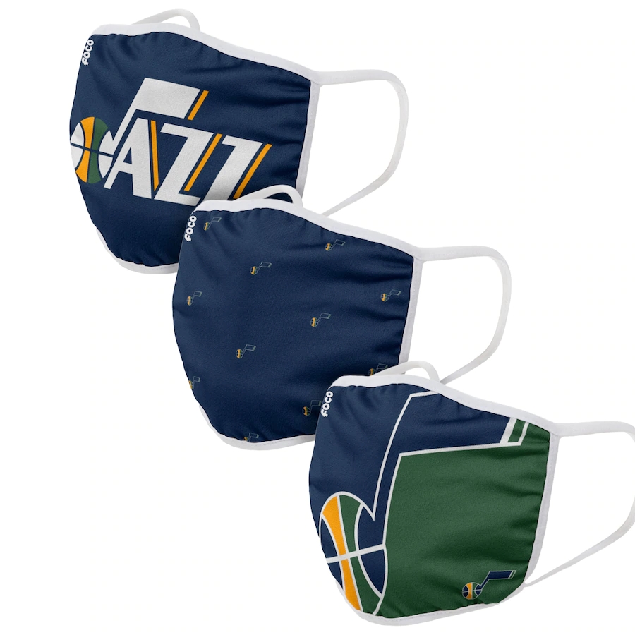 Adult Utah Jazz 3Pack Dust mask with filter->nba dust mask->Sports Accessory